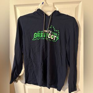 Men’s “What’s your green dot” Graphic hooded T-shirt - Large